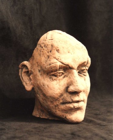 earthernware, life-size head