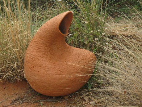 terracotta sculptured vessel