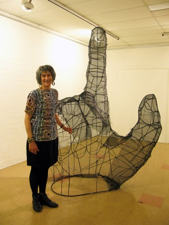 A see -through sculpture of a big hand